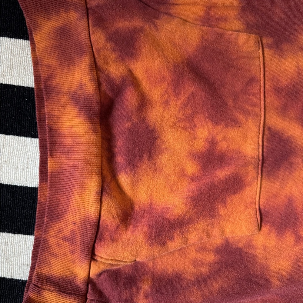 Men's Tie-Dye Hoodie - Orange and Brown No boundaries - Picture 4 of 5